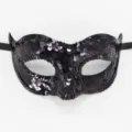 Maschera di carnevale con paillettes nere per festa ballo Halloween costume evento. - Stile con paillettes / Nero