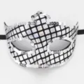 Silberne Pailletten Maske Detail, schwarzes Netz, Kronen-Design, Party Augenmaske Requisite. - Laser Schwarz-Weiß