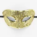Goldene Pailletten Maske, edle Spitzenmaske fur Karneval Halloween Kostum Party Zubehor - Spitze Paillette Gold