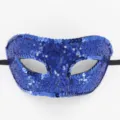 Blaue Pailletten Spitzen Maske Karneval Maskerade Party Augenmaske Halloween Requisite Detail - Spitze Paillette Blau