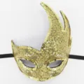 Goldene Pailletten Masken Detail, exquisite spitzen Flammen Design, ideal fur Party Feier. - Spitze Paillette Gold
