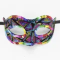 Mascherina di paillettes colorate per festa in maschera Halloween carnevale e eventi. - Stile Giuntato Triangolo / Colorato