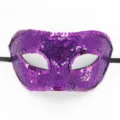 Lila Pailletten Maskenball Maske für Halloween Party, festliches Augenmasken Kostüm. - Spitze Paillette Lila
