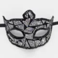 Schwarze Pailletten Maske fuer Fasching Halloween Kostum Party Augenmaske Dekoration. - Laser-Dreieck