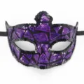 Lila schwarze Pailletten Maskerade Maske Detailansicht fur Karneval Party Augenmaske - Lila Dreieck