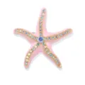 Exquisite pink enamel starfish brooch detailed with sparkling rhinestones and elegant gold trim. - XZ4062B Pink