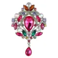 Wunderschöne Kristall Strass Krone Brosche Pin, eleganter mehrfarbiger Modeschmuck. - xz4454C gemischte Farben
