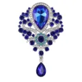 Lusso blu reale cristallo strass goccia spilla elegante donna cappotto ago gioiello accessorio - Blu zaffiro