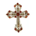 Vintage Strass Kreuz Brosche Anhänger, verzierte goldfarbene Metall Anzugjacke Anstecknadel. - Kreuz Brosche (XZ4215A) / Altgold