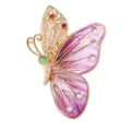 Élégante broche papillon en émail dégradé avec perles et strass pour accessoire de mode femme. - XZ4688B Rouge Rose