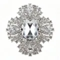 Stunning vintage crystal brooch pin for women elegant rhinestone cluster jewelry accessory - Silver Base (XZ4007B) / White