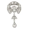Vintage silber Strass hohle Brosche Kristall Anhänger elegante Damen Kleidung Zubehör - Silberweiß Stil (A010)