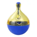 Pet tumbler leakage toy, interactive cat dog chew toy with bell, blue yellow plastic design. - Large Size Tumbler / Blue-Yellow
