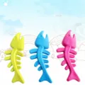 TPR rubber dog chew toy in fish bone shape, interactive pet teething toy for cleaning teeth. - Fish Bone