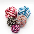 Balle à mâcher colorée en corde de coton pour animaux, jouet tissé résistant pour chiens chats. - Balle en Corde de Coton Très Petite Env. 5cm