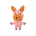 Cute corduroy pet plush toy, durable squeaky chew toy for dogs and interactive play. - Pig