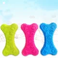 TPR Dog Chew Toy Bone Shaped Teething Toy Pet Rubber Toy Colorful Variant Pet Supplies - Textured Dog Bone Toy