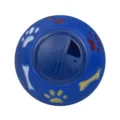 Blue rubber dog treat dispensing ball, interactive chew toy for small and large pets. - Large (14cm) / Blue