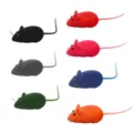 Souris jouets floquées colorées pour animaux, jouet interactif pour chat en plusieurs teintes vives. - Souris