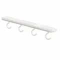 Retractable hanging hook rack cabinet top punch-free storage organizer for home use - White