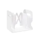 Adjustable white metal bookend desktop book organizer shelf expandable storage stand - White