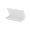 Portable plastic face mask storage box, white rectangular dustproof organizer for travel. - White