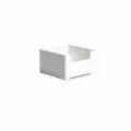 Small white stackable desktop storage drawer, plastic small item organizer box variant - S