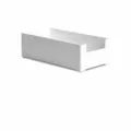 White plastic stackable storage drawer box medium size for desktop organization. - M