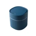 Mini Desktop Trash Can Blue Small Wastebasket Plastic Desk Bin for Office Vanity Table - Push-Button Lid / Blue