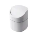 Mini desktop trash can with swing lid white small garbage bin for office desk dressing table - Flip Lid / White