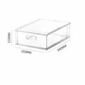 Transparent plastic drawer storage box, 6L capacity, stackable container for kitchen and fridge. - 6L Without Compartments