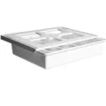 White adhesive under desk drawer organizer, hidden plastic stationery storage box variant. - L