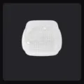 Transparent plastic microwave steamer lunch box, 15x15x8.2cm single pack food storage container. - White