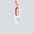 4-in-1 kitchen knife sharpener with portable handle, white and orange compact multi-slot tool - White Orange