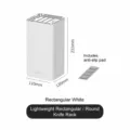 Modern square white knife holder kitchen countertop storage rack for home cutlery storage - Square / White