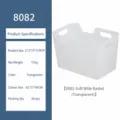 Clear plastic storage basket with handles, ideal for kitchen fruit and vegetable organization. - Wide Style / Clear