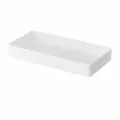 White plastic rectangular stackable storage box XXL size for desktop and drawer organization. - XXL Size / White