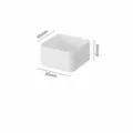 Small white stackable storage box 85x85x45mm desktop organizer for office and home. - Size S / White