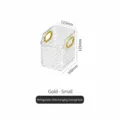 Clear Plastic Storage Basket Diamond Pattern Organizer Box with Gold Handles Small - Transparent Gold Small