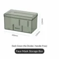 Dark green transparent storage box for masks and medicines, compact plastic organizer. - Without Handle Storage Box / Dark Green