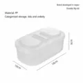 Transparent plastic double lid storage box, PP kitchen spice organizer container 18x10x6cm - Double Cover / 18x10x6cm