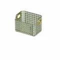 Panier de Rangement Motif Diamant Transparent Boîte Organisateur en Plastique Grand - Vert Foncé Or Grand