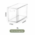 Clear plastic storage box with drawer design, large 9L capacity, ideal for kitchen and fridge. - 9L