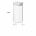 Clear plastic airtight food storage jar with white lid, kitchen container capacity 1200ml - 1200ml