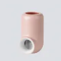 Automatic toothpaste dispenser wall-mounted toothbrush holder pink white bathroom organizer - White and Pink