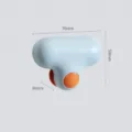 T-shaped mirror cleaning sponge wiper for bathroom glass, blue and orange design, 76x36x59mm - Blue