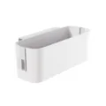 White hanging storage basket, versatile desktop and dorm organizer for daily use. - White