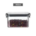 Square transparent sealed jar 460ml kitchen storage container for dry food snacks - 460ml / Transparent with Black Lid