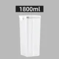 Square plastic food storage container with airtight lid 1800ml capacity kitchen organizer - 1800ML / White