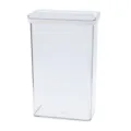 Clear Plastic Food Storage Container Airtight Kitchen Pantry Container Stackable Dry Goods Box - 3.4L / White and Transparent